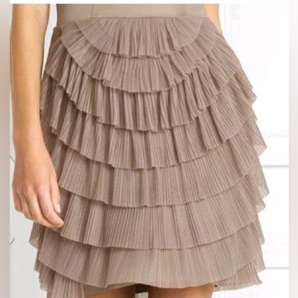 Vtg homecoming BCBG MAXAZRIA Hazelnut Beige Taupe "JACQUIER"  TULLE DRESS - Picture 7 of 7